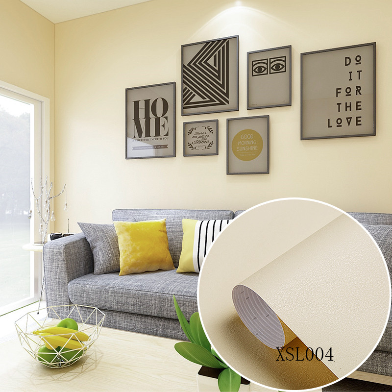 Customized Plain Color Wallpaper Embossed PVC Plain Orange Wallpaper 10m Roll