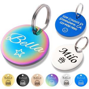Wholesale Aluminum Rustproof Dog Pet ID Nameplate Laser Engraving Black Silver Gold from china suppliers