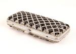Black Diamond Rhinestone Evening Bags Plaid Pattern And Velvet Lining For Dinner