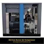 Water Lubrication 250 cfm Oil Free Screw Air Compressor Manufacturer