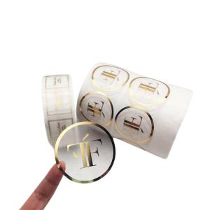 Wholesale Customized Printing Gold Foil Circle Stickers LOGO Self Adhesive Clear Vinyl Transparent from china suppliers