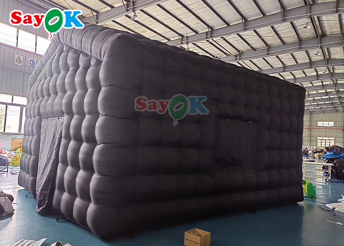 Black LED Disco Lighting Mobile Night Club Tent Inflatable Cube Party Tent Inflatable Nightclub With Smoke Machine
