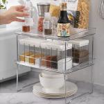 Cabinets Countertop Stackable Storage Shelves PET Metal