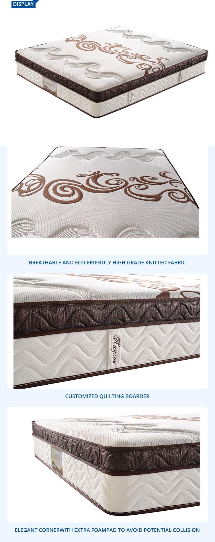 Orthopedic 12 Inch Memory Foam Pocket Spring Mattress For Bedroom Furniture