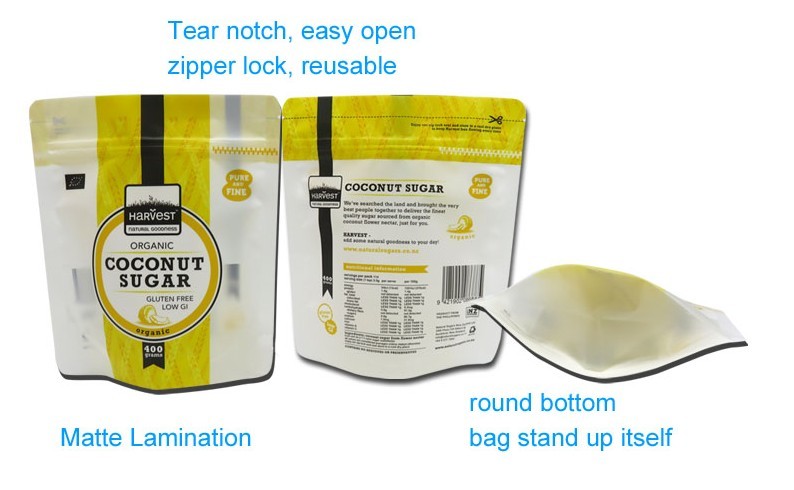 Small plastic bag doypack zip lock stand up mayler salt/pepper/cinnamon/curry powder spice bag packaging