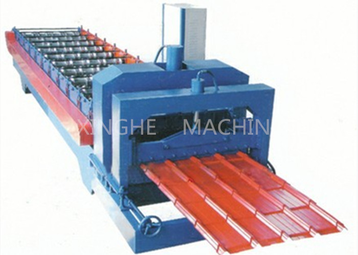 Colored Steel Glazed Tile Roll Forming Machine , Automatic Roll Forming Machines