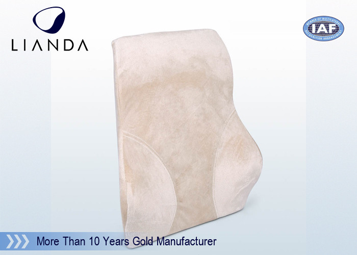 Velvet Auto / Memory Foam Car Seat Lumbar Support Cushion With Elastic Strap