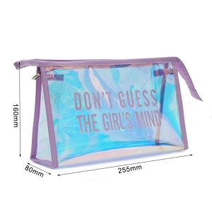 Wholesale Custom Glitter Logo Holographic PVC Makeup Bag For Women from china suppliers