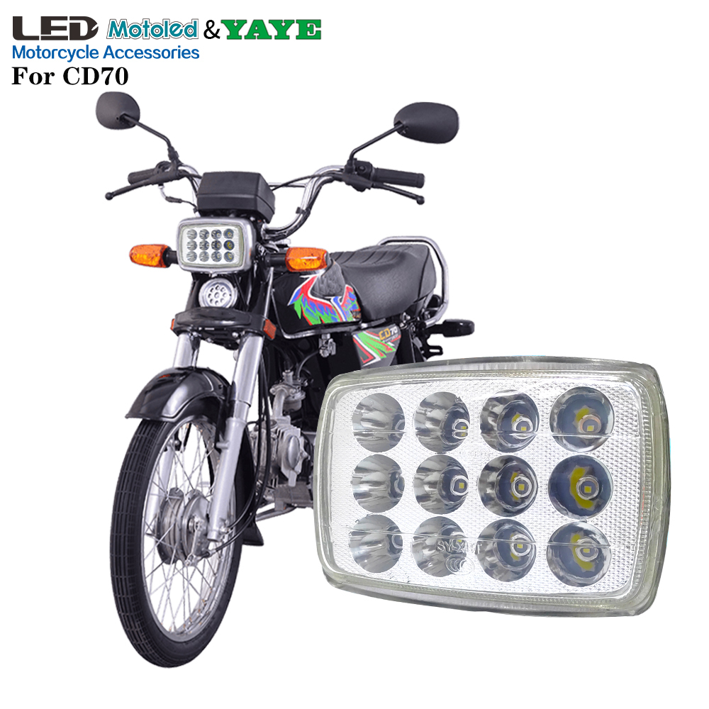 CD70 CG125 Motorcycle LED Headlight High Thermal Conductivity Aluminum Housing 12 Lamp