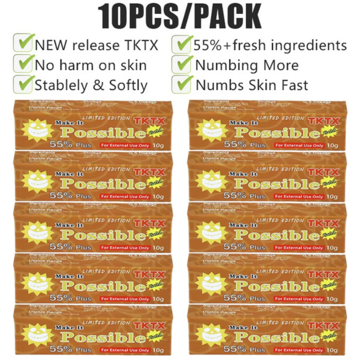 Possible TKTX Tattoo Numbing Cream Anesthetic Painless For Microneedling