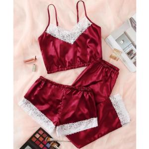 Wholesale Lace Floral Sexy Bodysuit Lingerie Fashion Silk Satin Sleepwear For Womens from china suppliers