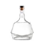Clear Vodka Whisky Brandy Glass Bottle with Cap 250ml 500ml 750ml Popular Choice