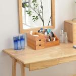 Living Room Jewelry Storage Cabinet Dressing Table Top Bamboo Cosmetics Display
