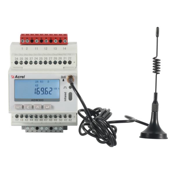 Acrel Wireless Energy Meter / ADW300 Din Rail Mounted Kwh Meter For Distribution Box