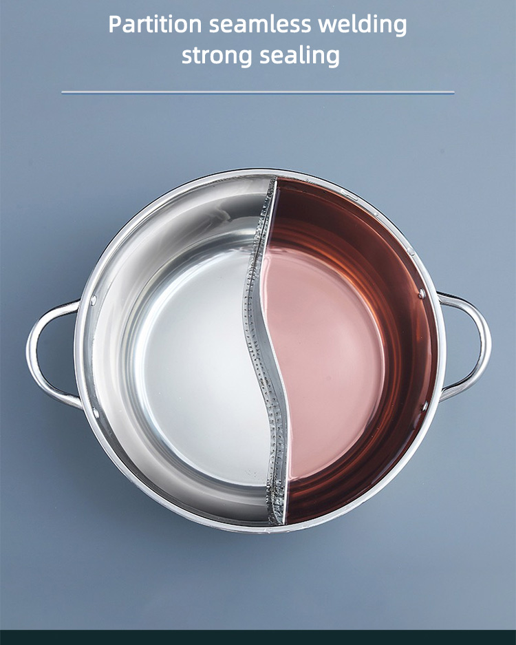 Wholesale Hot Selling Silver Flat Bottom Kitchen Stainless Steel Pot Cookware Cooking Hot Pot