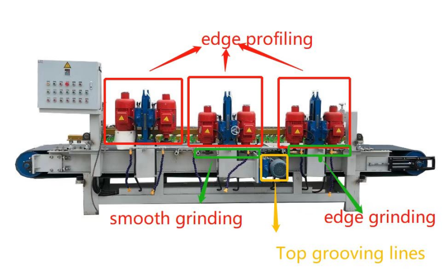 Automatic Stone Stair Grooving And Edge Grinding Machine 20KW