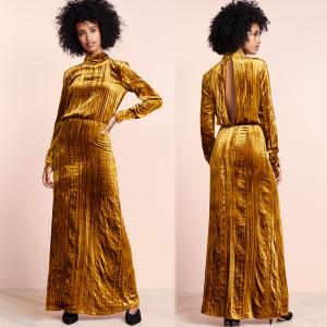 Wholesale Clothing Fashion Women Maxi Velvet Dress Casual from china suppliers