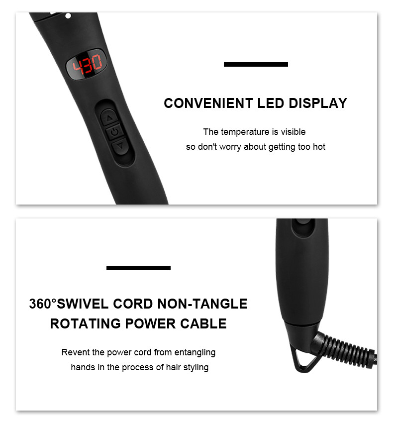 LCD Display Professional 3p Hair Curler 45W With CETL Certificate