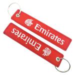 Red White Aviation Tag Keychain Customizable Double Embroidery Promotional Gift