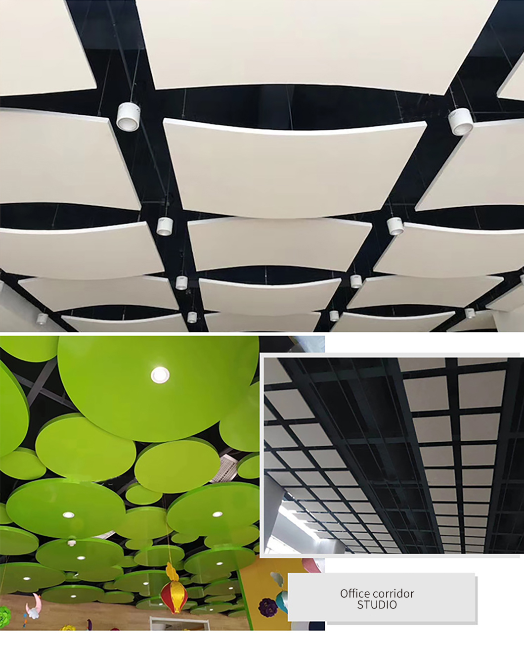 Customizable White Fiberglass Ceiling Panel for Auditorium 600x600 Acoustic Tiles
