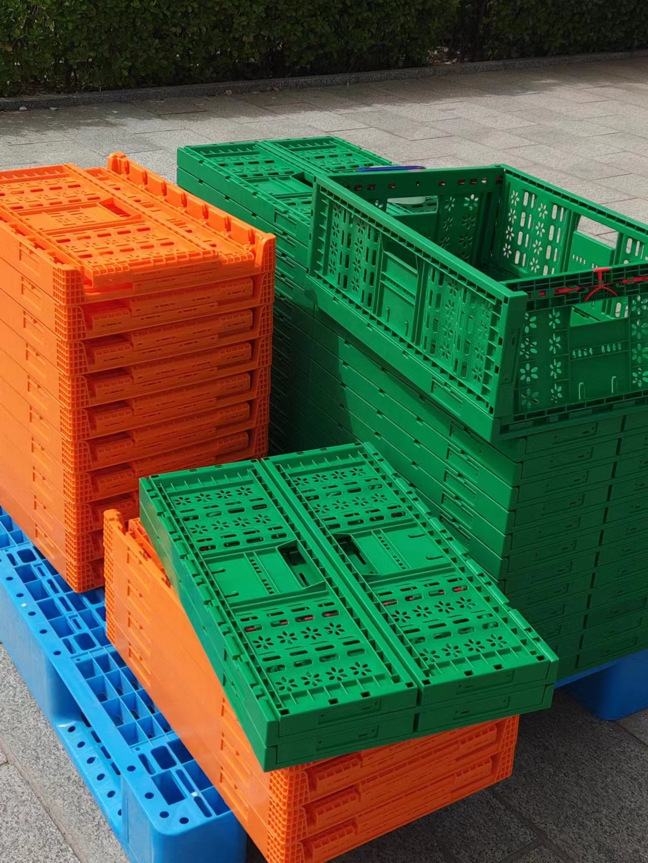 Collapsible Plastic Storage Baskets Mesh Style PE Material for Vegetables and Fruits