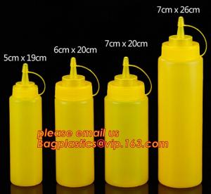 China FDA Food Grade 8oz Empty Custom LDPE Plastic Ketchup Squeeze Bottle with Scale for Syrup, Sauce, Ketchup, BBQ Sauce, Con on sale