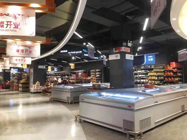 Commercial Large Glass Display Showcase / Island Display Freezer 2000 * 1080 *