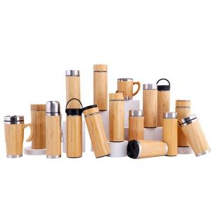 Wholesale Bamboo Bottle For Tea Premium Tea Infuser Bottle Leak Proof BPA-Free Insulated Water Bottle Coffee Tumbler Tea Thermos from china suppliers