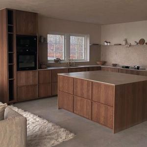 Wholesale New Design Classic Style Modular Stainless Steel Kitchen Cabinet Set Free Standing Island Solid Wood Plywood Marble Glass Sink from china suppliers
