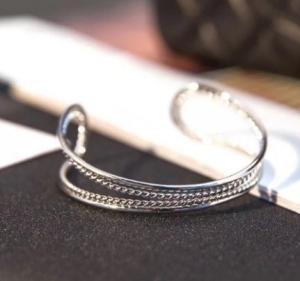 Wholesale (B-122) Fashion Design Women Gift Rhodium Plated White Brass Cable Cuff Bracelet from china suppliers