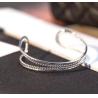 Buy cheap (B-122) Fashion Design Women Gift Rhodium Plated White Brass Cable Cuff Bracelet from wholesalers