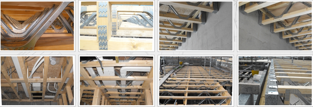 Galvanized Connector Easi Joist with Strong Wood Trusses and Powder Coated Iron