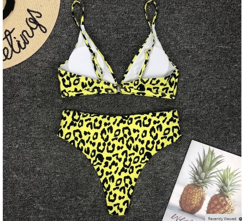 Womail Alluring Biquini Leopard Printed Bikini Push-Up Padded Swimwear Women's