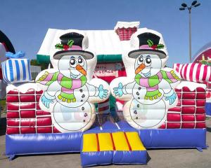 Wholesale Inflatable Party Combo Jumping Castle Snowman Archway Christmas Moonwalk from china suppliers