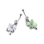 Fashion stainless steel piercing jewelry flower dangle belly button ring for
