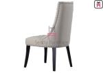 High Back Blue Velvet Tufted Upholstered Dining Chairs with Black Iron Legs