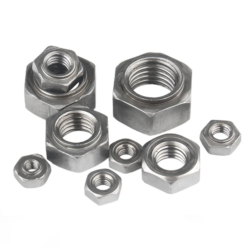 China Hex Weld Nut M3 M4 M5 M6 M8 M10 M12 Low Carbon Steel Plain Hex Projection Spot Welding Nut Hexagon Weld Nuts