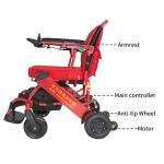 Red Foldable Electric Wheelchair 6km/H Environmental Protection Coating
