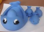 0-36 Month Kids Animal Bath Toys Harmless Rubber Dolphin Family Set Phthalate