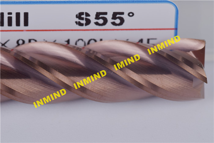 10 mm / 12 mm Metal Cutting Tools Extra Long CNC End Mill 4 Flute With AlTiN Coating