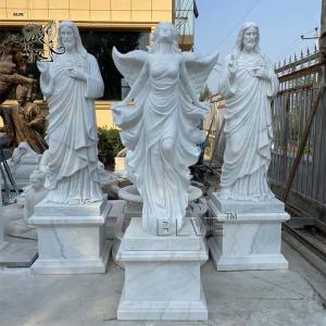 Wholesale White Marble Fairy Garden Statues Angel Sculpture Beautiful Life Size Jesus Statue Estatuas Handcarved Outdoor from china suppliers