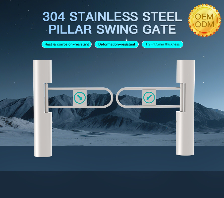 Access Control Swing Barrier Turnstile RS232 Communication Port