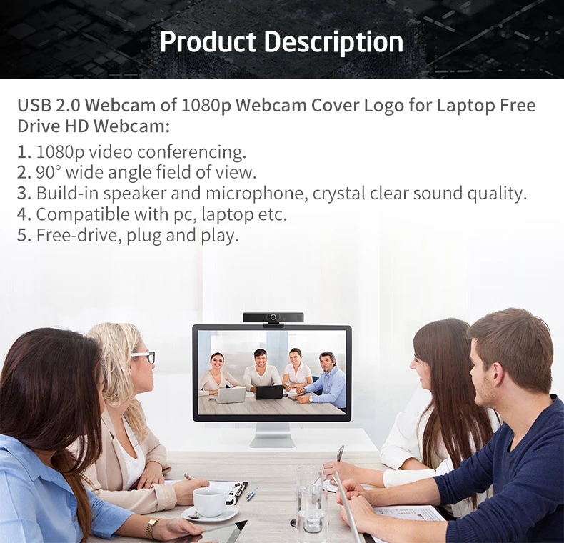 USB2.0 Computer Accessories HD WebCam With Omnidirectional Microphone Speaker For Personal Video Conference Using