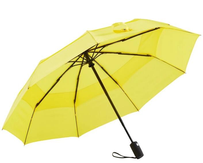Foldable Fiberglass Ribs Pongee Compact Windproof Umbrella