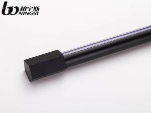 Wholesale Black Color 0.6mm Thickness 19mm Curtain Pole Ends Square Shape from china suppliers