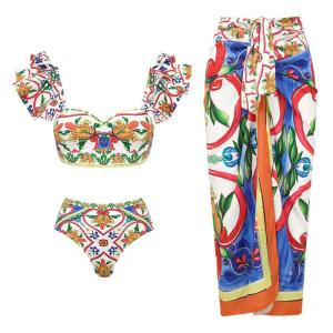 Wholesale Summer Season Three Piece Swimwear In Nylon Material For Women Size M from china suppliers