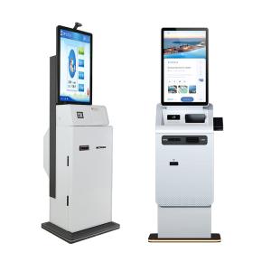 China Self Payment Kiosk Capacitive Touch Ticket Printer Payment Kiosks for Hotel Airport on sale