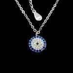 Fashion 925 Sterling Silver Mens Chain , Single Cubic Zirconia Necklace