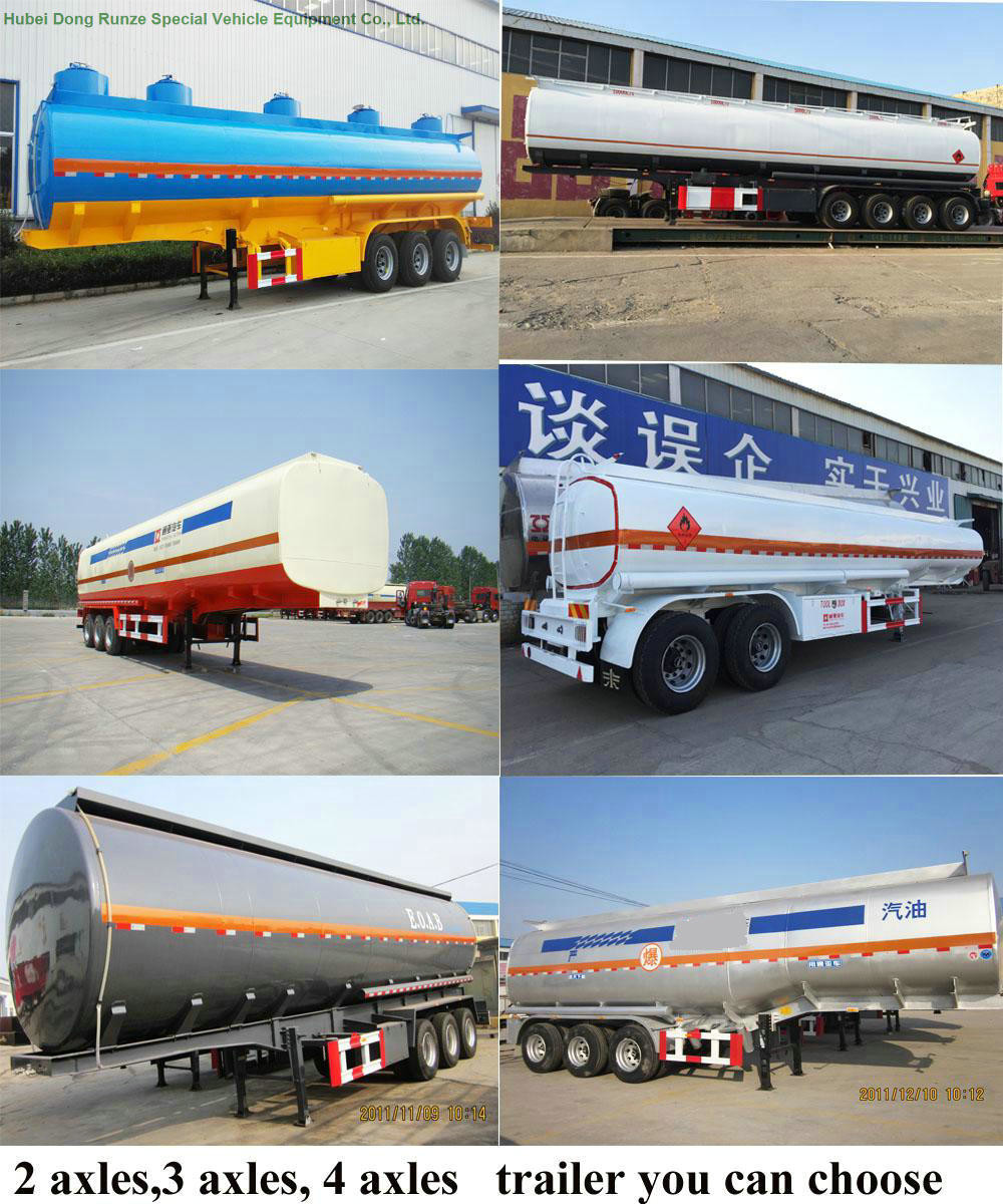 40m3 Stainless Steel Fuel Tanker Semi Trailer 3 Axles For Diesel ,Oil , Gasoline, Kerosene Transport 40Ton