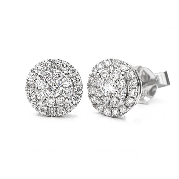 Zirconia Ear Studs for Women's Vermeil Jewelry Iced Out Earrings
